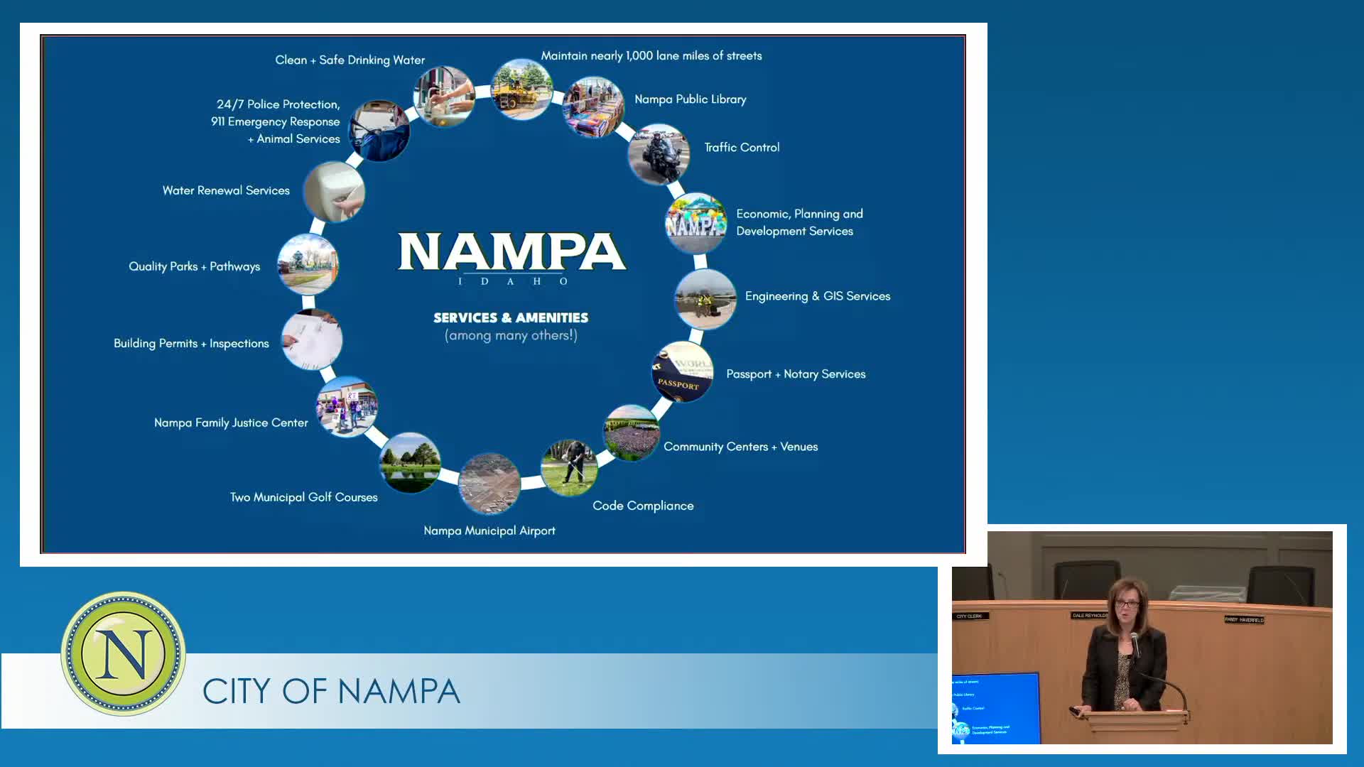 CFO Doug Racine presents budget overview emphasizing transparency and cost savings in Meridian