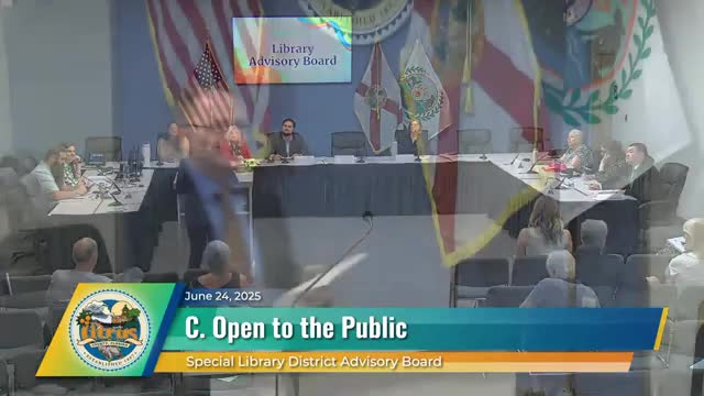 Citrus County library advisory board tables draft rubric for reviewing challenged materials
