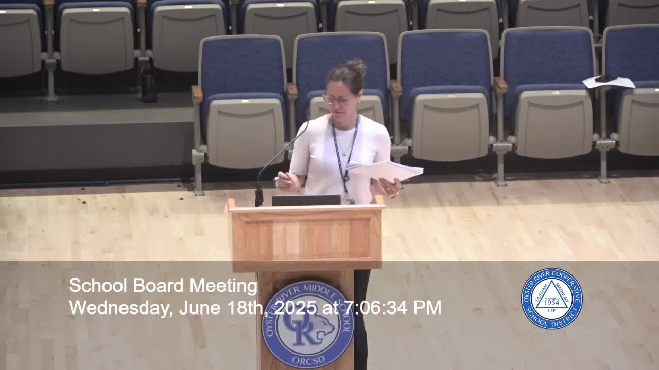 Oyster River presents STAR/SAS results, flags fifth‑grade math decline and plans targeted follow‑up