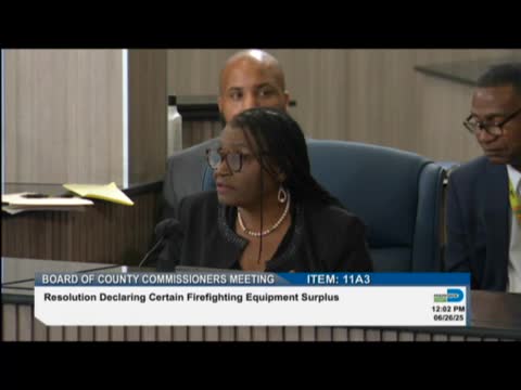 Miami Dade County votes on foreign firefighting equipment donation and discrimination concerns