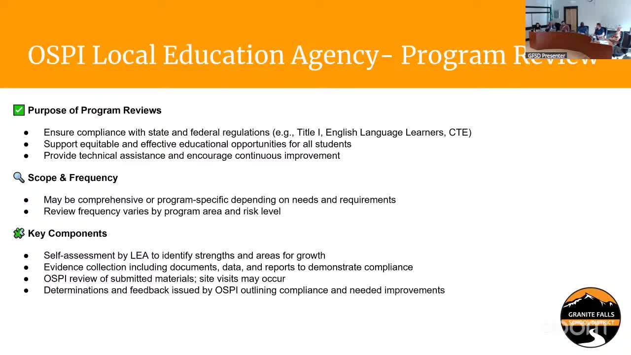 OSPI to review Granite Falls programs; district preparing documentation, Superintendent says
