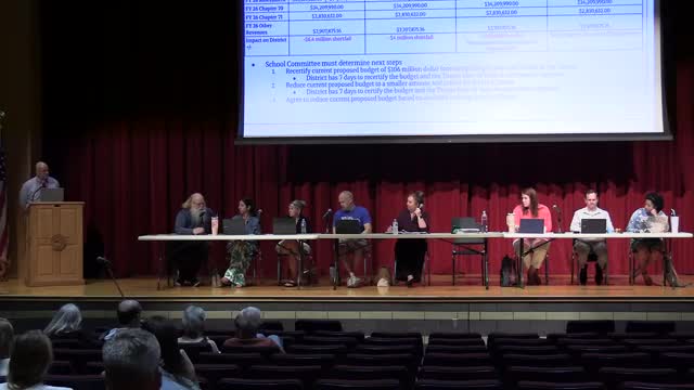 School Committee urges immediate budget resolution to avoid state intervention