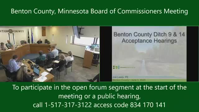 Benton County Ditch Authority moves to finalize CD 9 repair terms, sets interest and payback parameters