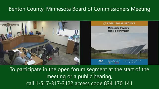 Minnesota Power updates Benton County on Regal Solar siting, generation and taxes; assessor outlines likely tax classification changes