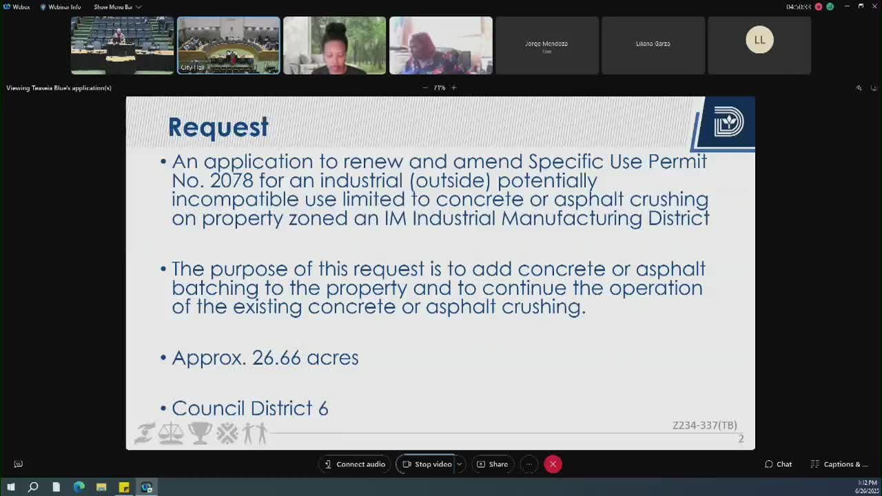 Dallas Planning Commission considers concrete plant permit renewal amid community concerns