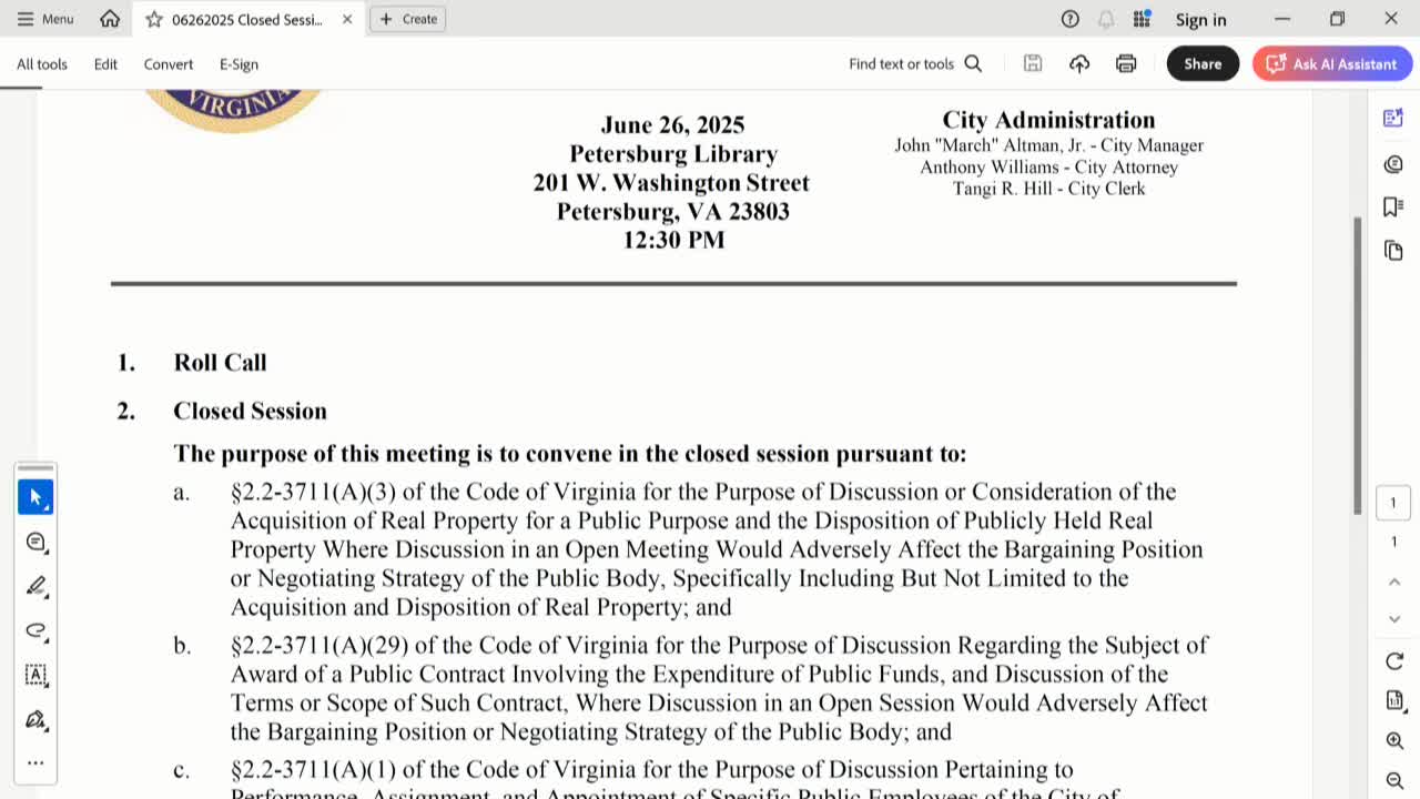 Petersburg City Council approves master development agreement for 801 South Adams Street project