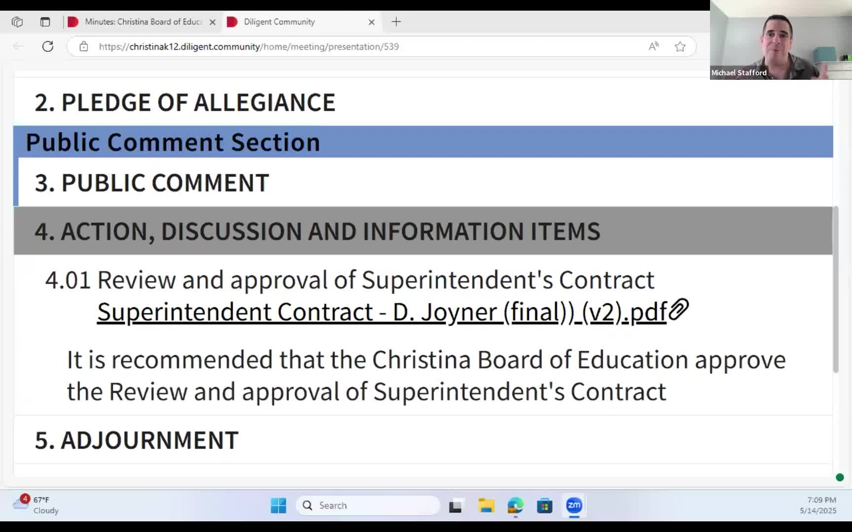 Delaware school board outlines key provisions for superintendent contract renewal