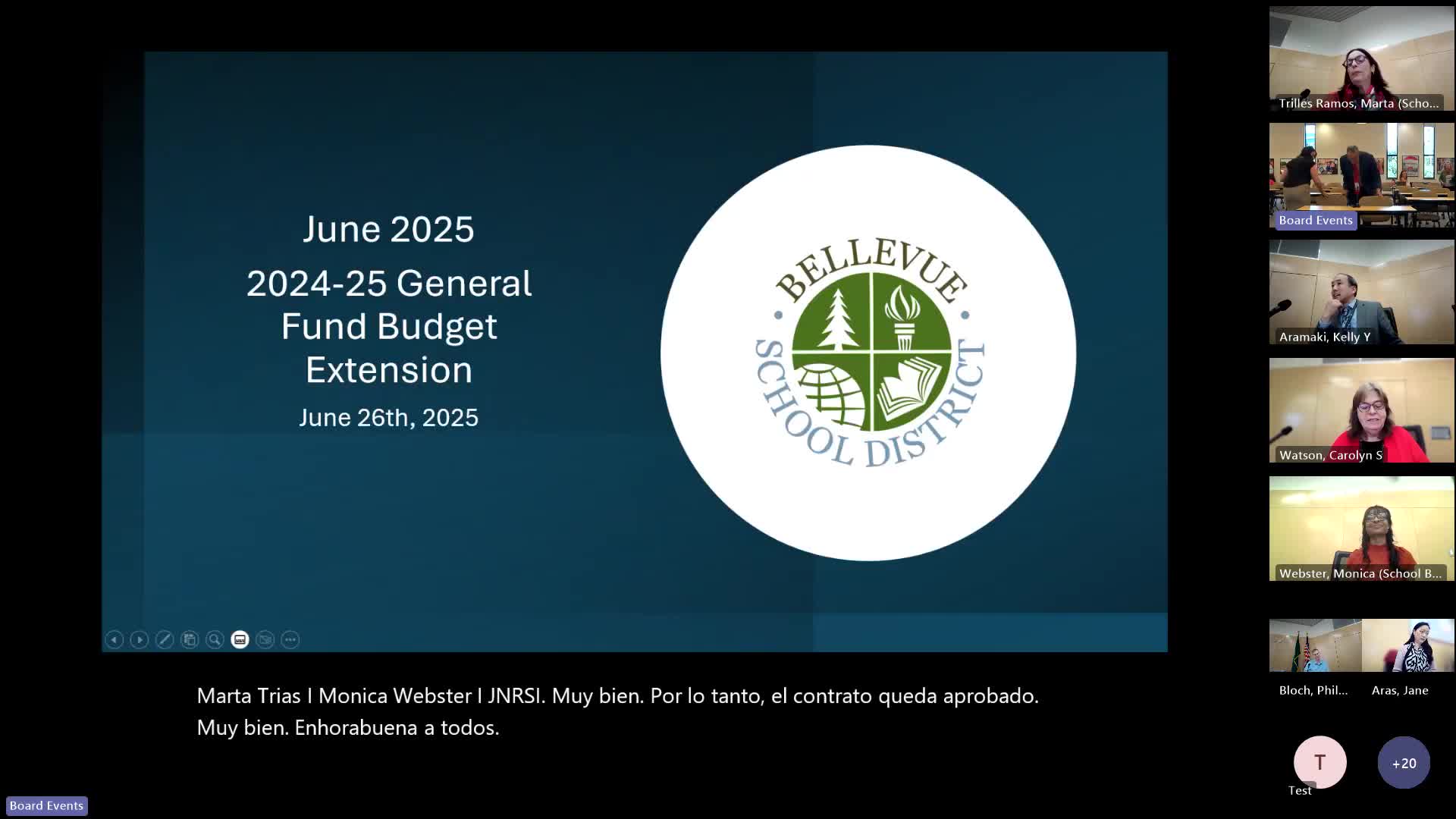 Bellevue School District Board approves $7.29M budget extension for 2024-2025