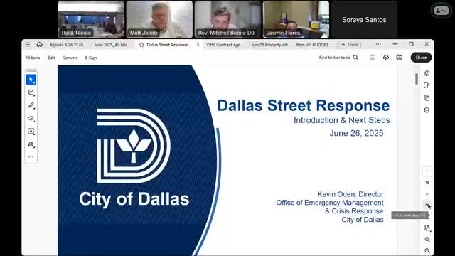 Dallas Street Response launches comprehensive strategy for encampment resolution and community trust