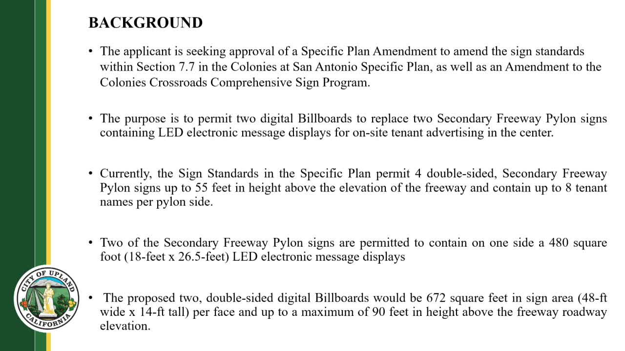 Colony specific plan amendment allows new digital billboards to replace pylon signs