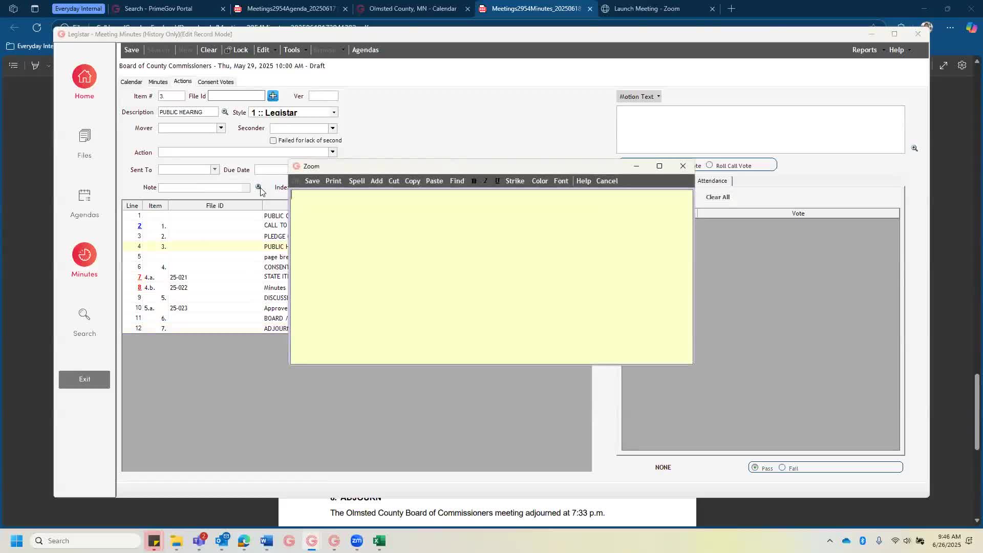 Legistar streamlines consent voting process for Olmstead County officials