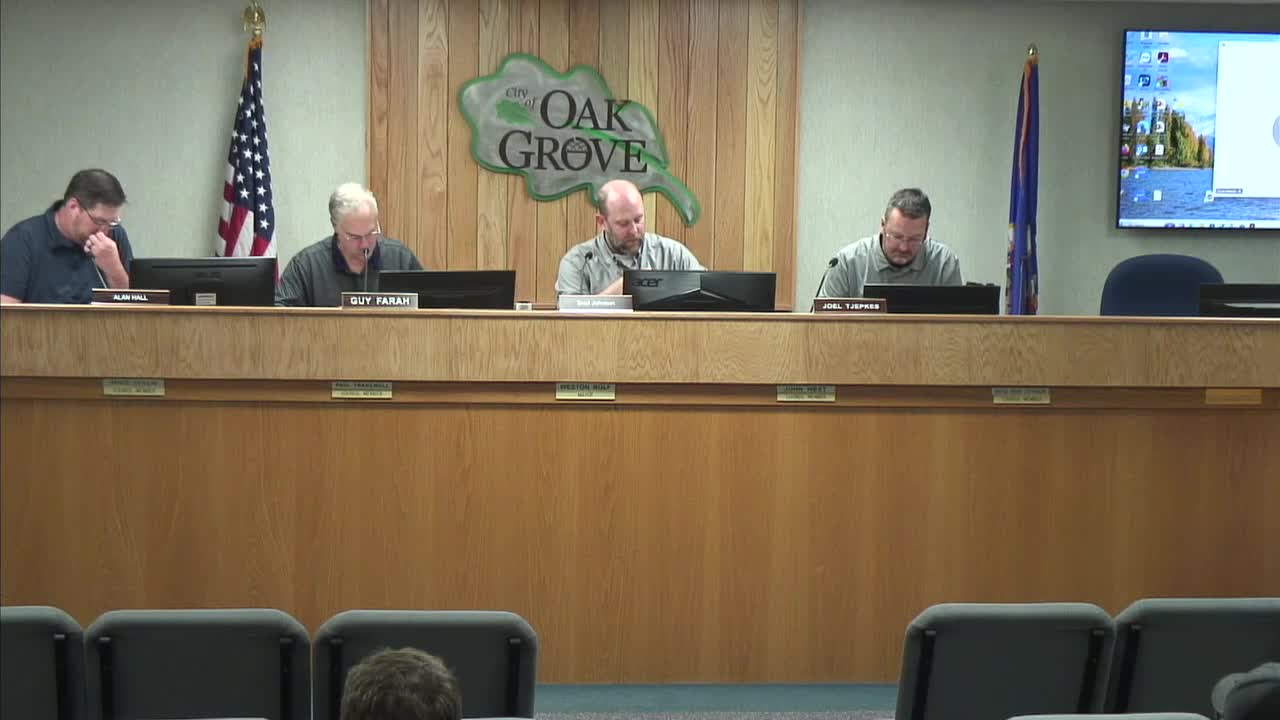 Oak Grove Council considers variance for shortened cul de sac at Wickstrom Estate South