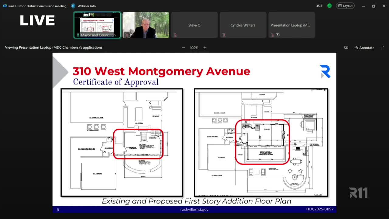Historic Commission approves addition plans for 310 West Montgomery Avenue residence