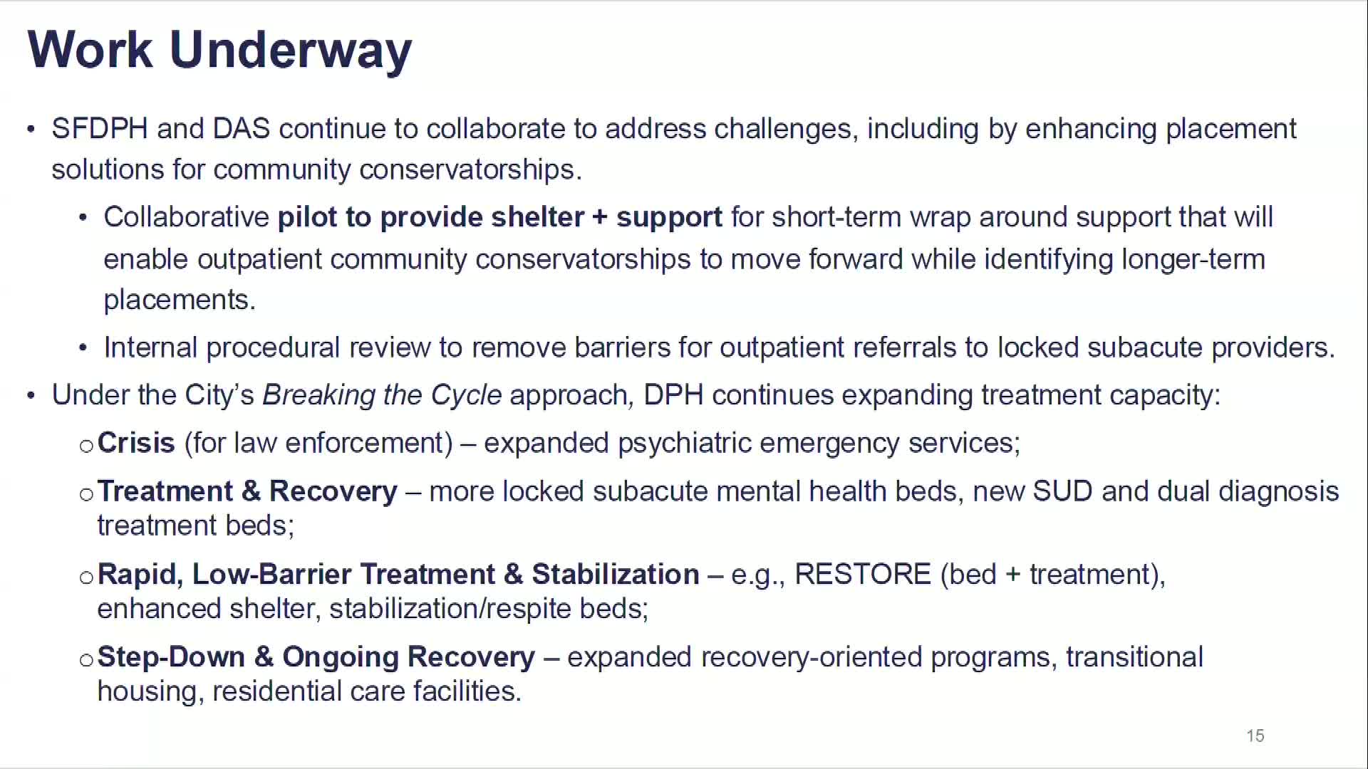 City plans to add 90 locksubacute units to address mental health needs