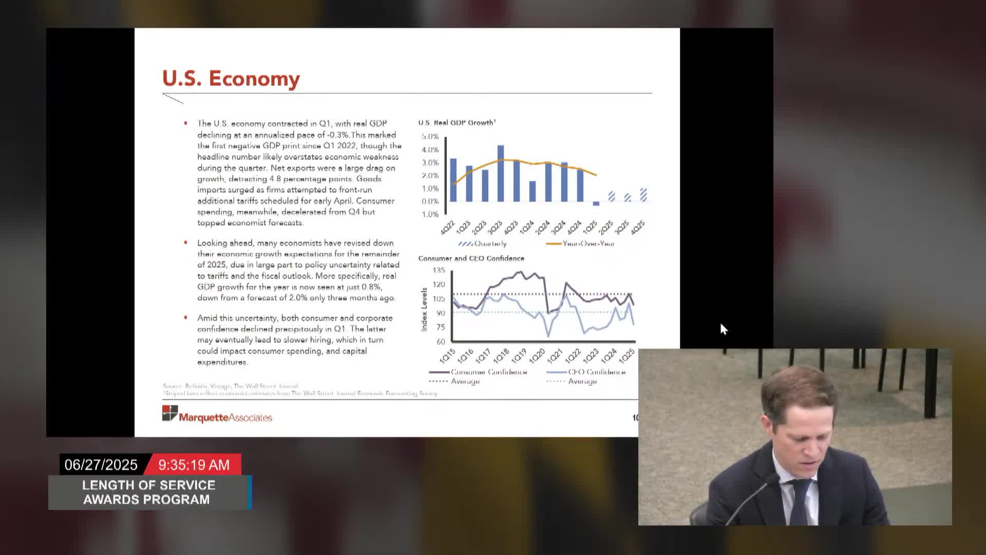Economists revise US Q1 growth down to negative 0.5% amid tariff uncertainties