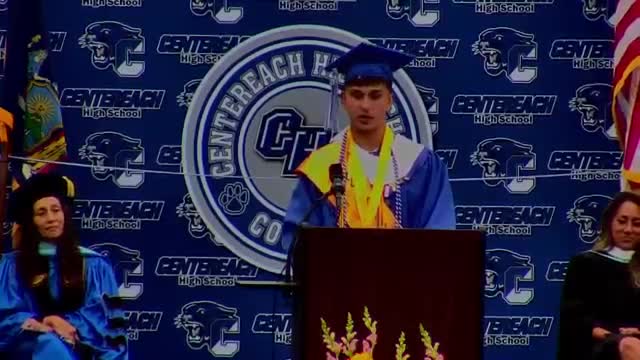 Valedictorian Sean Edbert inspires classmates at graduation ceremony