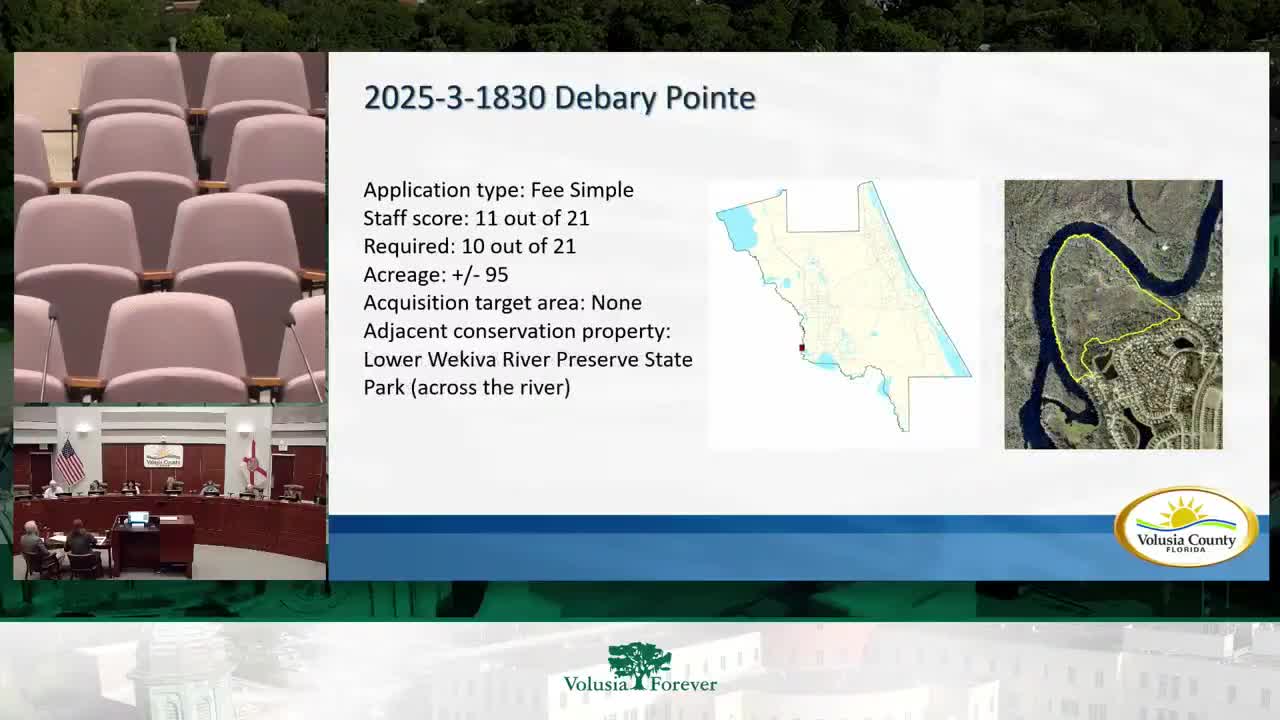 Volusia Forever panel finds Deberry Point eligible; vote splits 4‑3