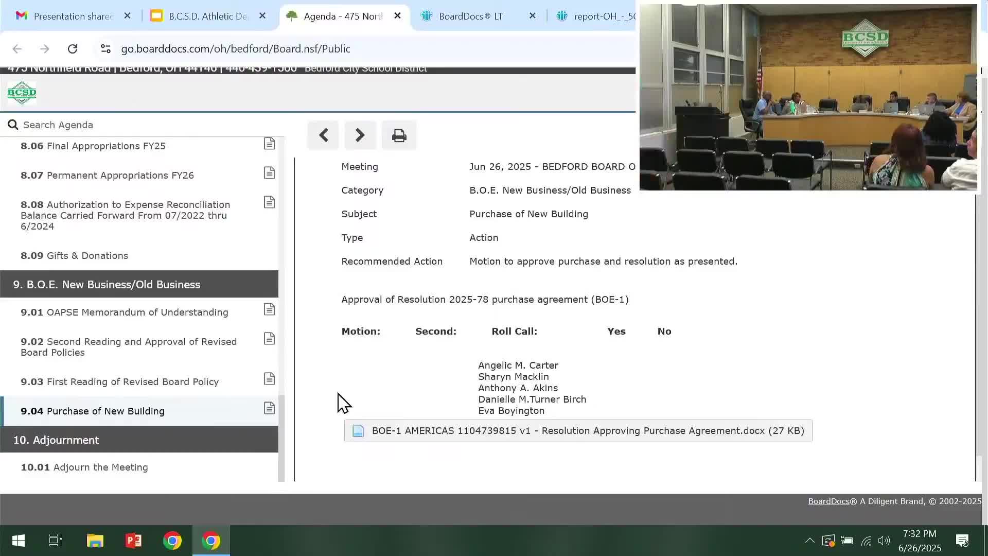 Board approves purchase of 19,000‑sq‑ft Bedford office to clear high‑school construction path