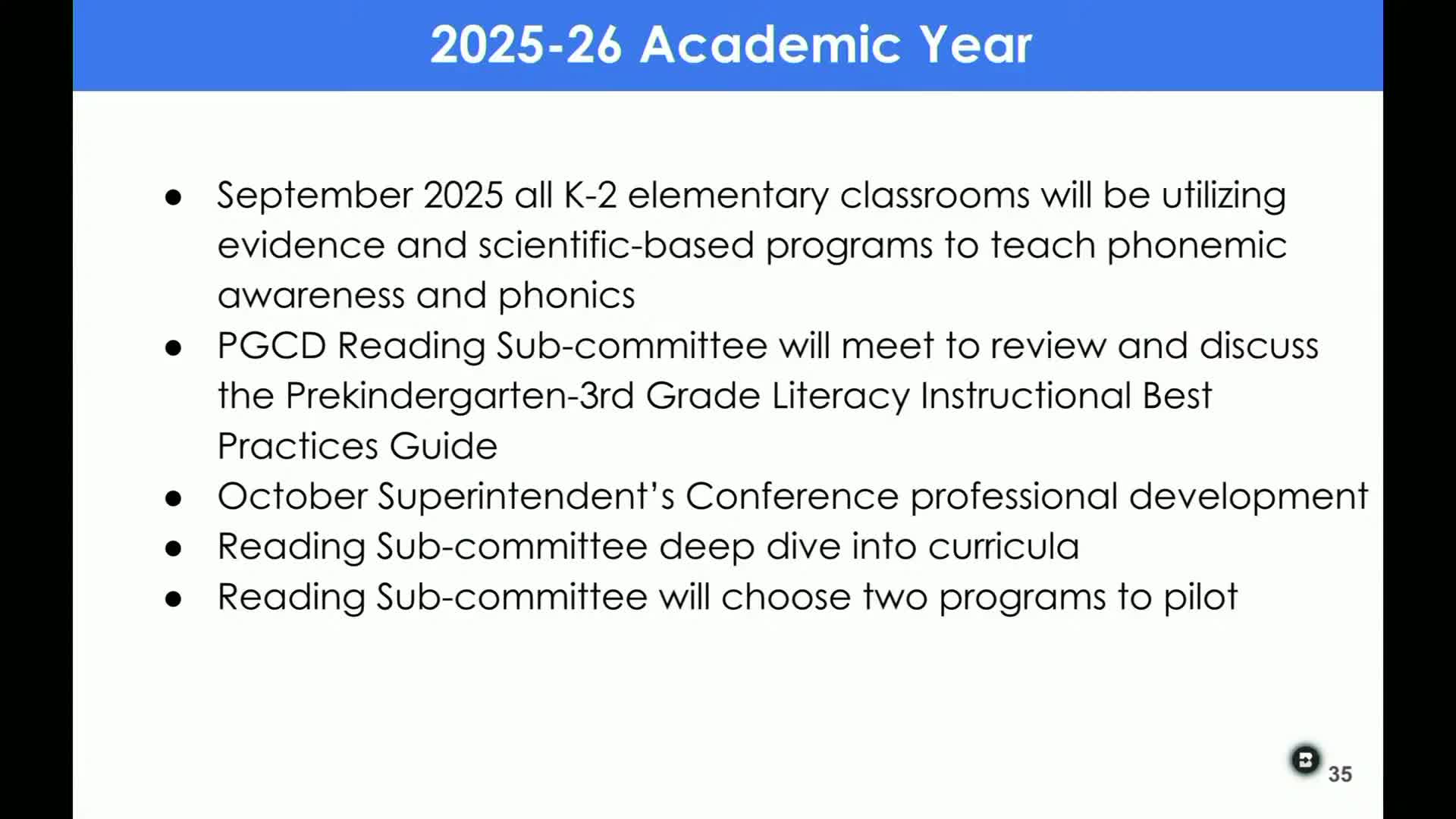 District's three-year literacy plan focuses on phonemic awareness and consistent curriculum