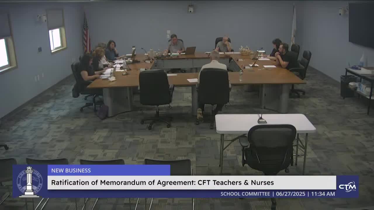 Chelmsford School Committee ratifies new three-year contracts with teachers and support staff