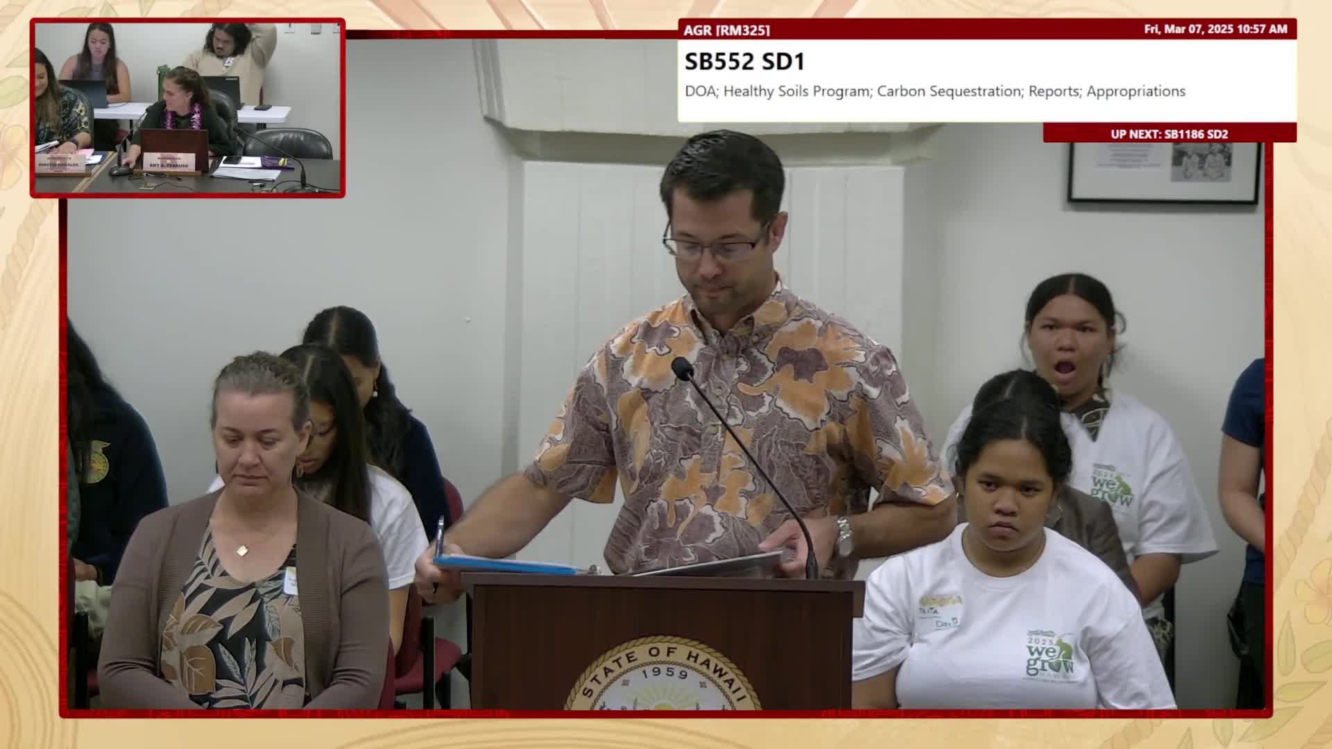 Committee advances SB1186 to create interagency food-systems coordination team; bill to include FTE spot in HD1