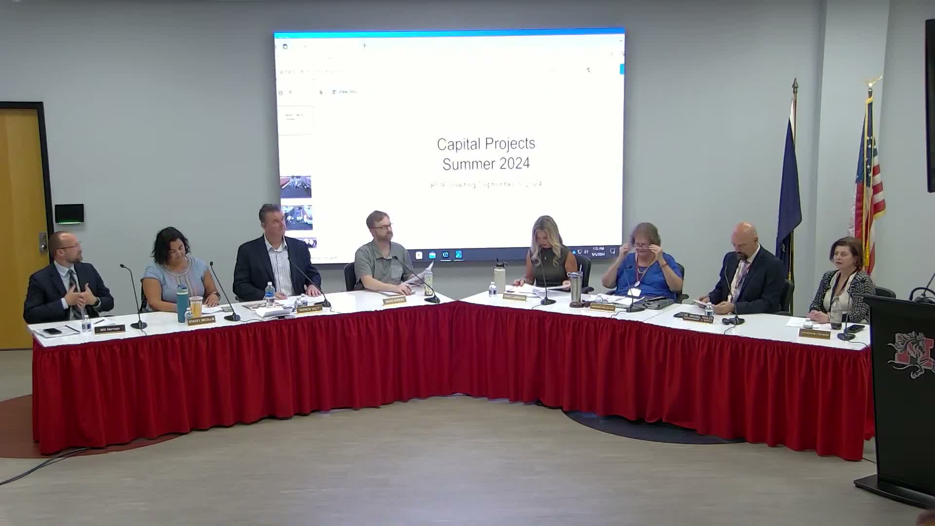 Superintendent showcases summer capital work: new roofs, courtyard seating, nurse’s office and field work