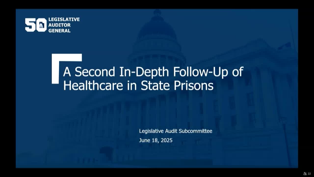 Follow-up audit finds persistent gaps in prison health care; auditors recommend further oversight and a two-year follow-up