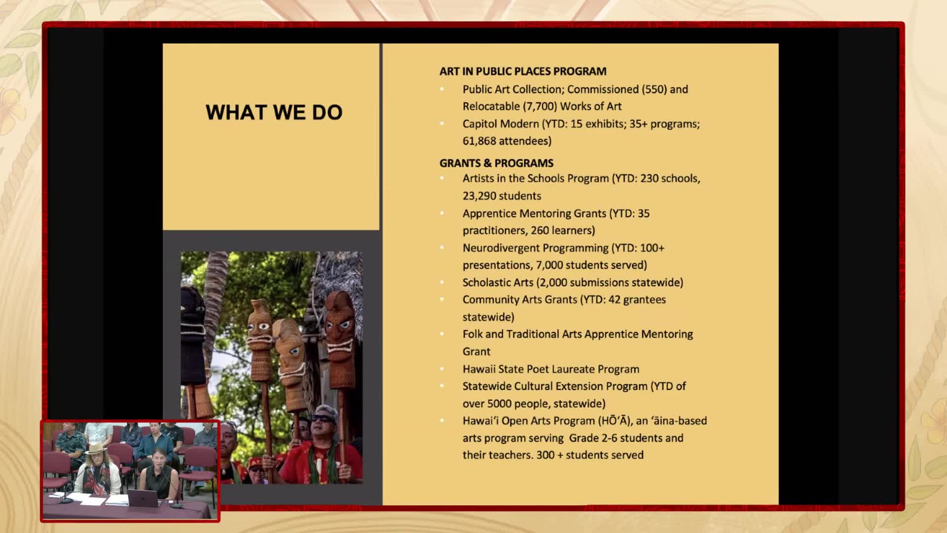 Hawaii State Foundation for Culture and the Arts highlights new programs and funding challenges