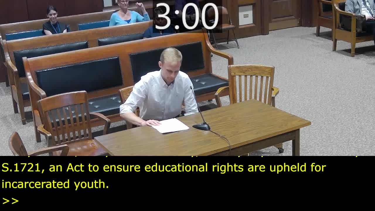 Advocates: 18–21-year-olds incarcerated with adults are not receiving legally required education; bill would require six hours daily instruction and IEP parity