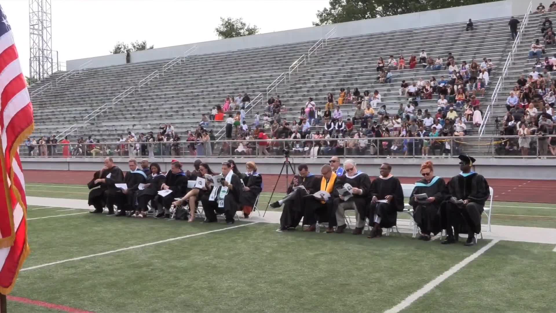 Bassick High School honors student athlete Daniel Grant during graduation ceremony