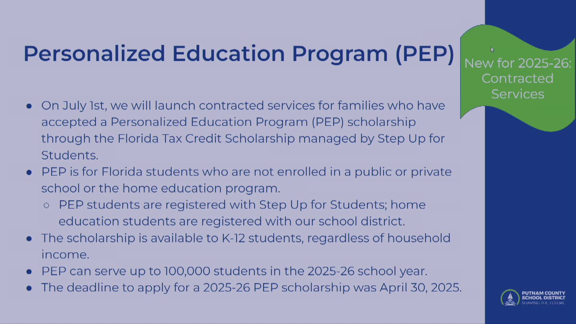 Florida's personalized education program offers scholarships for 100000 students