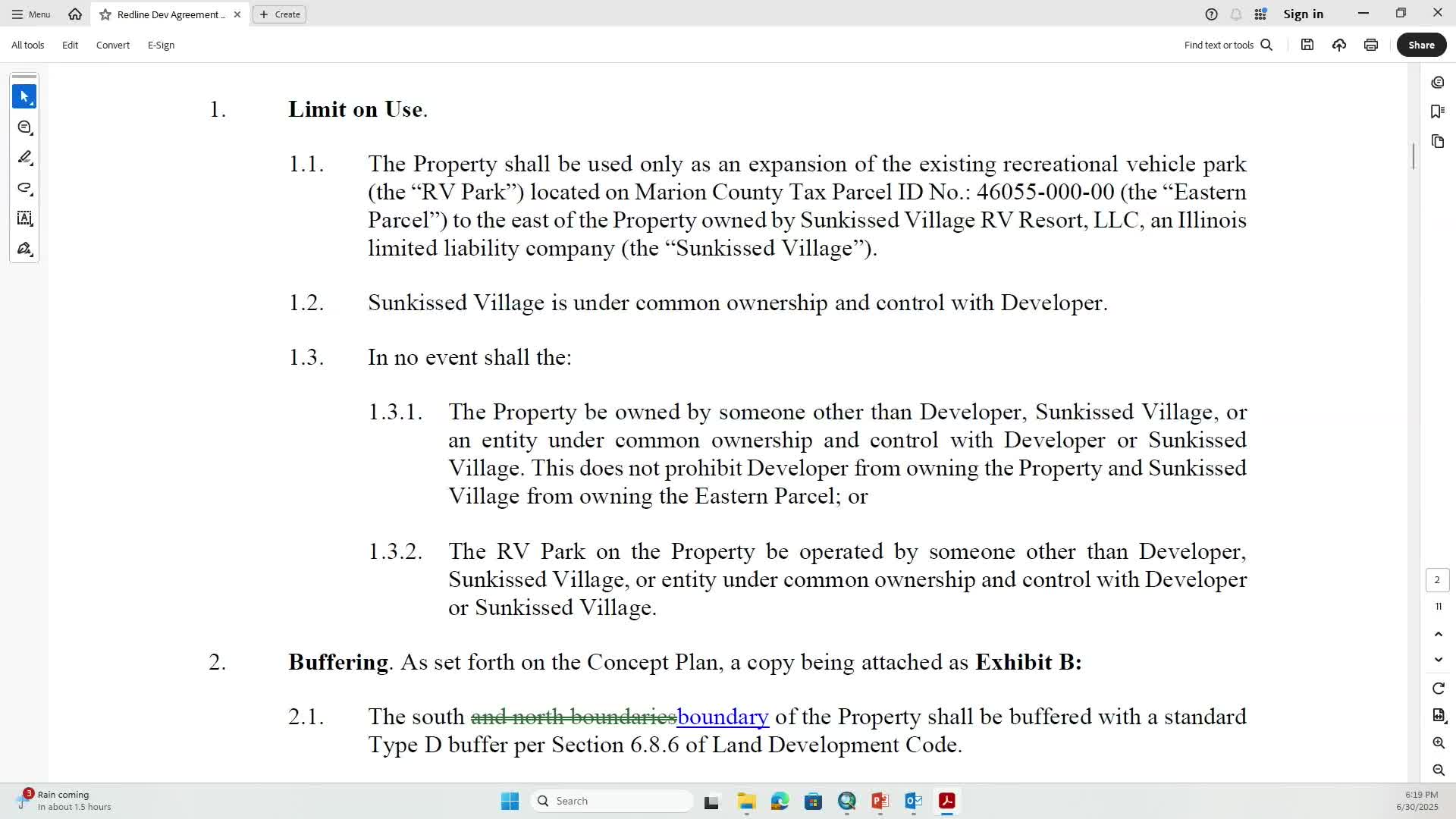 Developer proposes buffer and access changes for RV park expansion near Eightieth Avenue