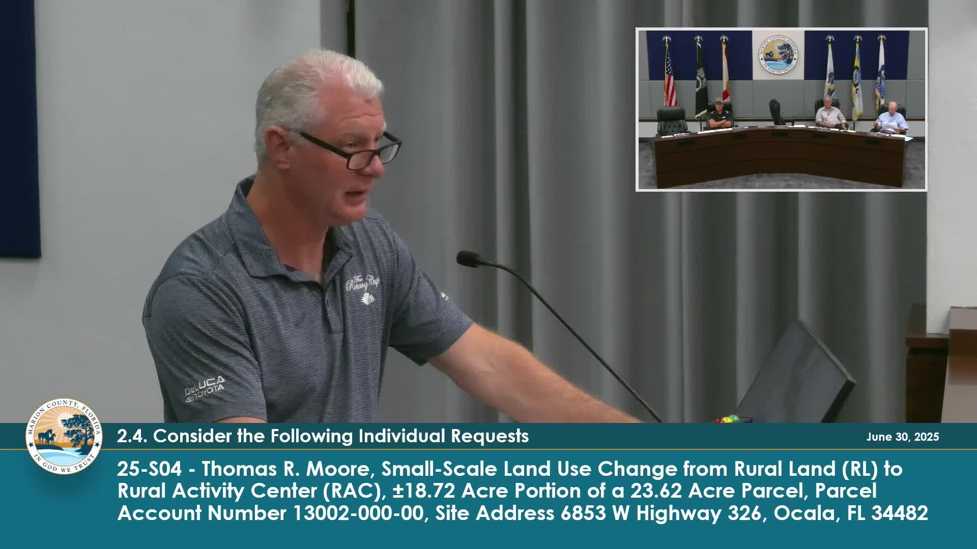 Commission recommends denial of zoning change for Moore's rural business in Marion County