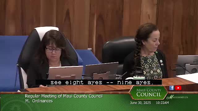 Maui County Council approves multiple budget bills for environmental and transportation initiatives