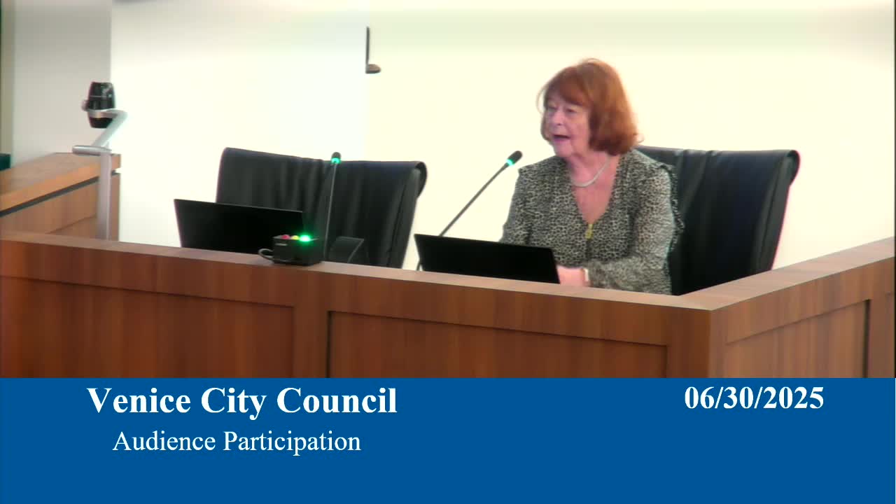 Venice resident questions city maintenance of Flamingo Ditch at council meeting