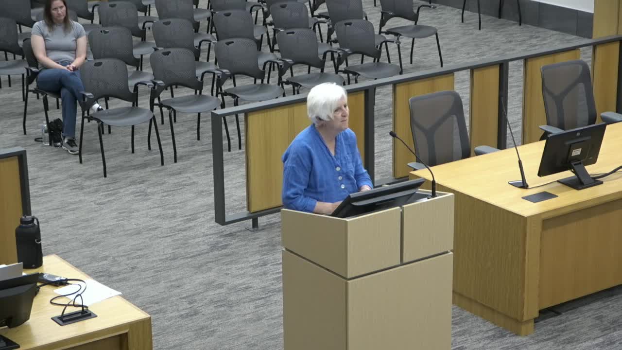 Julie Griffey addresses neighborhood concerns near Legend Circle intersection