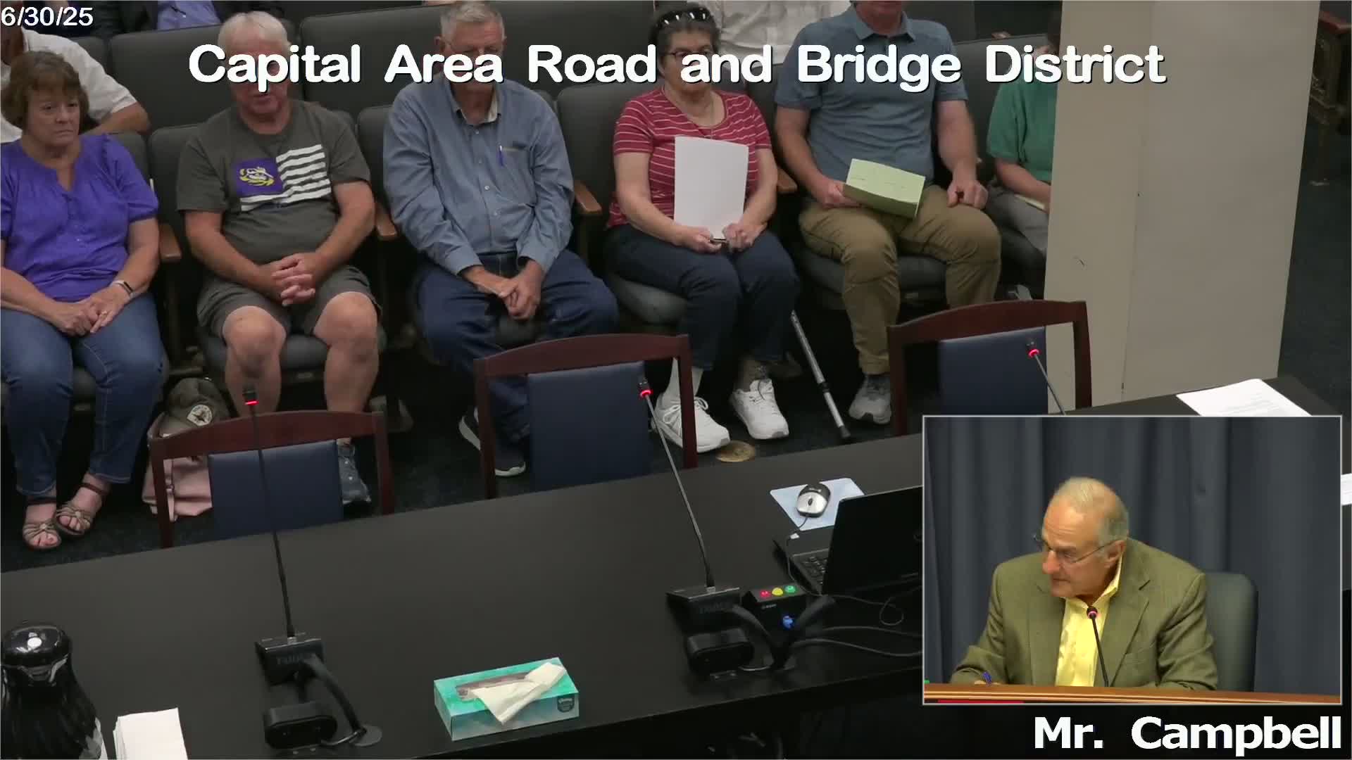Capital Area Road and Bridge District ratifies minutes and small reimbursements