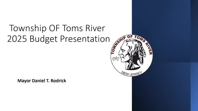 Toms River council introduces 2025 budget with no municipal tax increase, officials say
