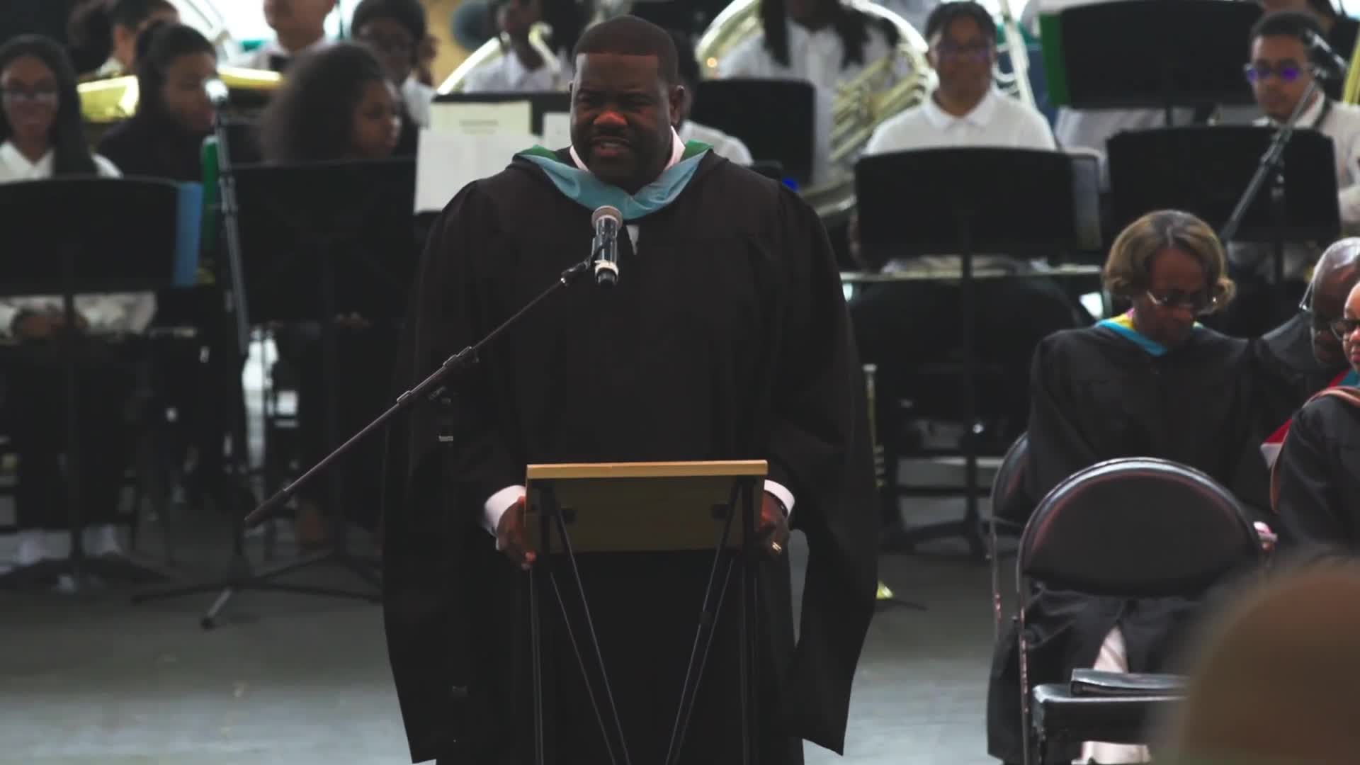 Superintendent Jennifer Green addresses Southfield High School Class of 2025 graduation