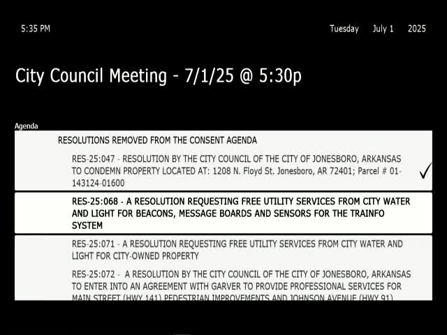 Jonesborough City Council approves free utility services for city-owned property