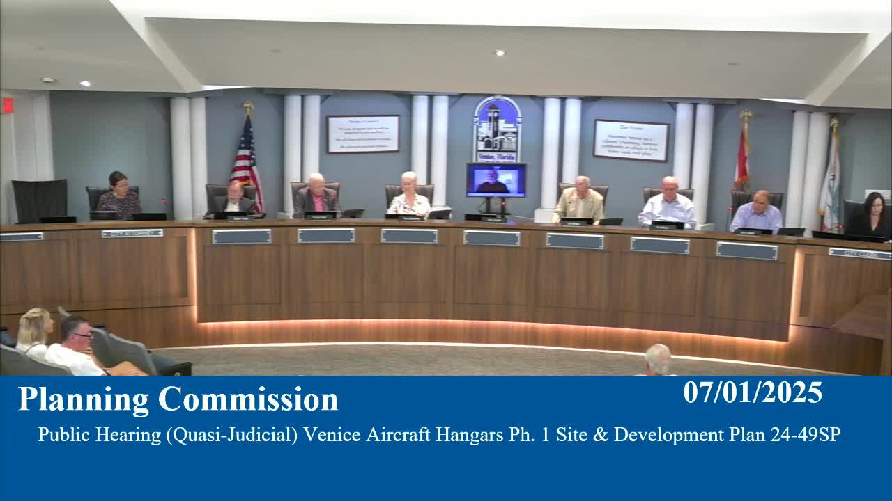 Venice Planning Commission approves site development for airport hangars