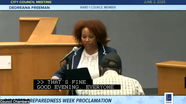 Mayor Williams proclaims Disaster Preparedness Week in Durham from June 28 to July 4