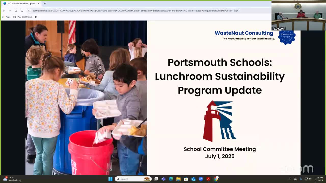 Eva Tuohy presents successful composting program results from Portsmouth schools