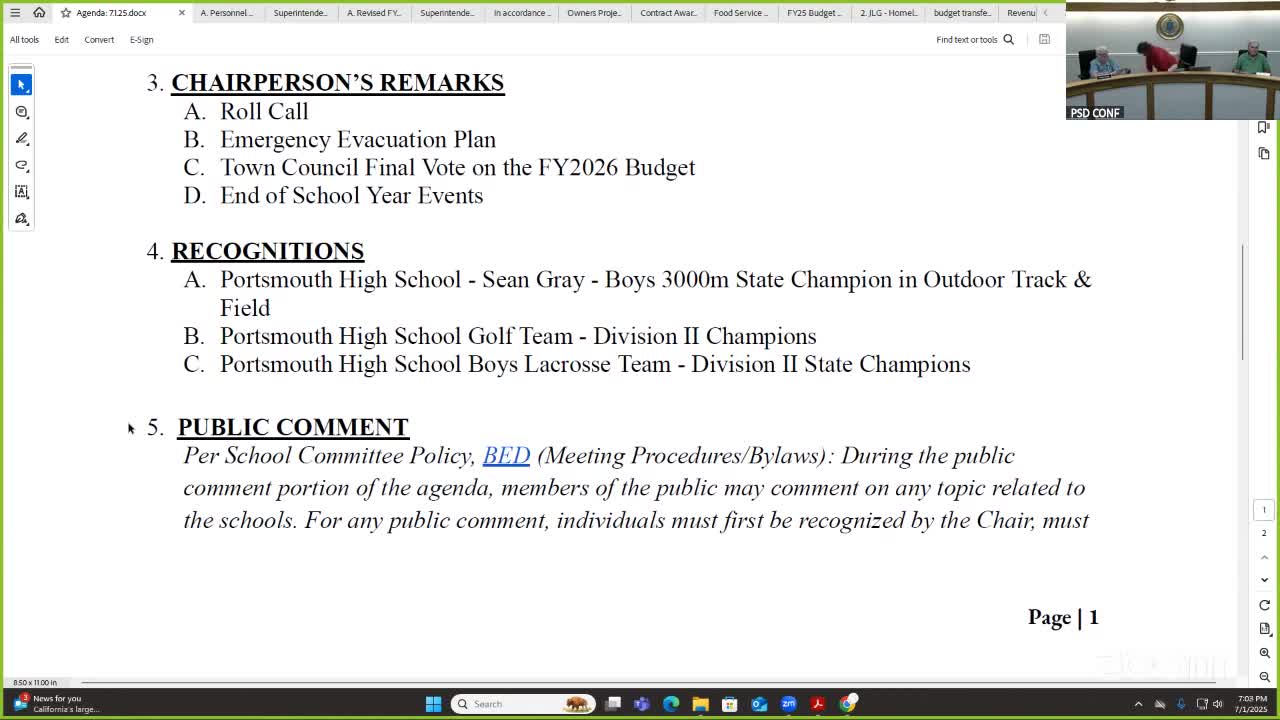 Portsmouth High School celebrates state champions in track and golf