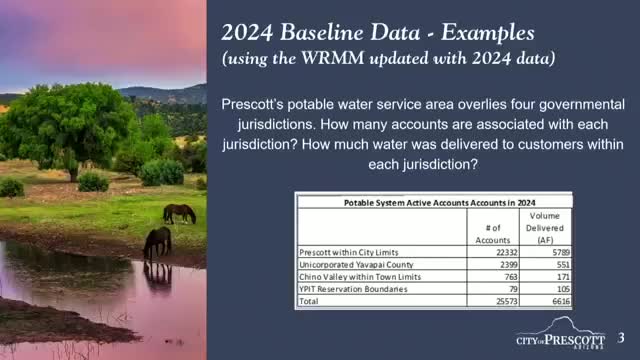 Prescott Water Service Delivers Key Data on Jurisdictions and Economic Development Needs