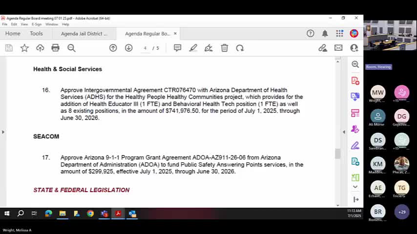 Council approves $7.7M health program with Arizona Health Department