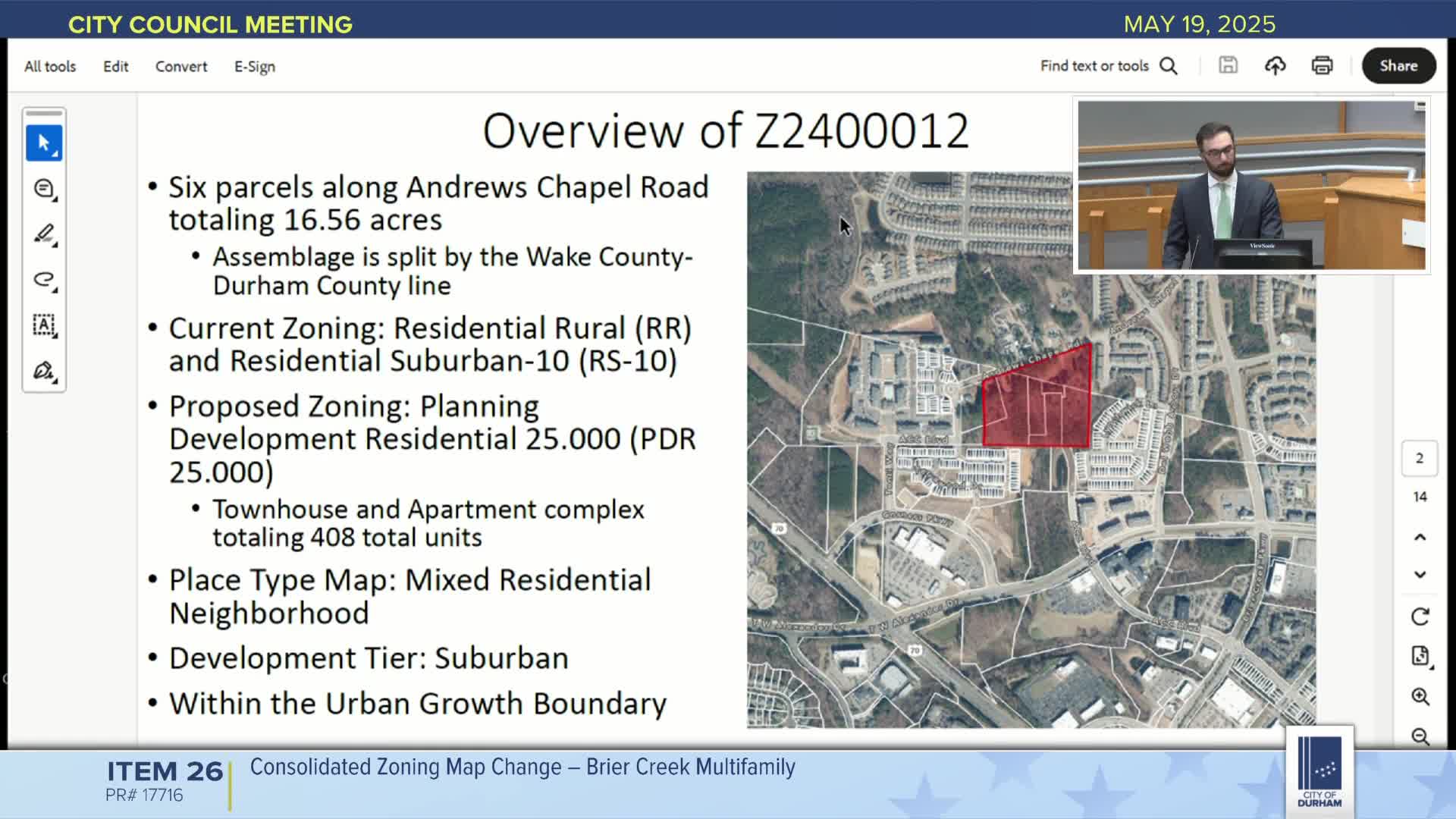 Developers propose 408-unit townhome and apartment community along Andrews Chapel Road