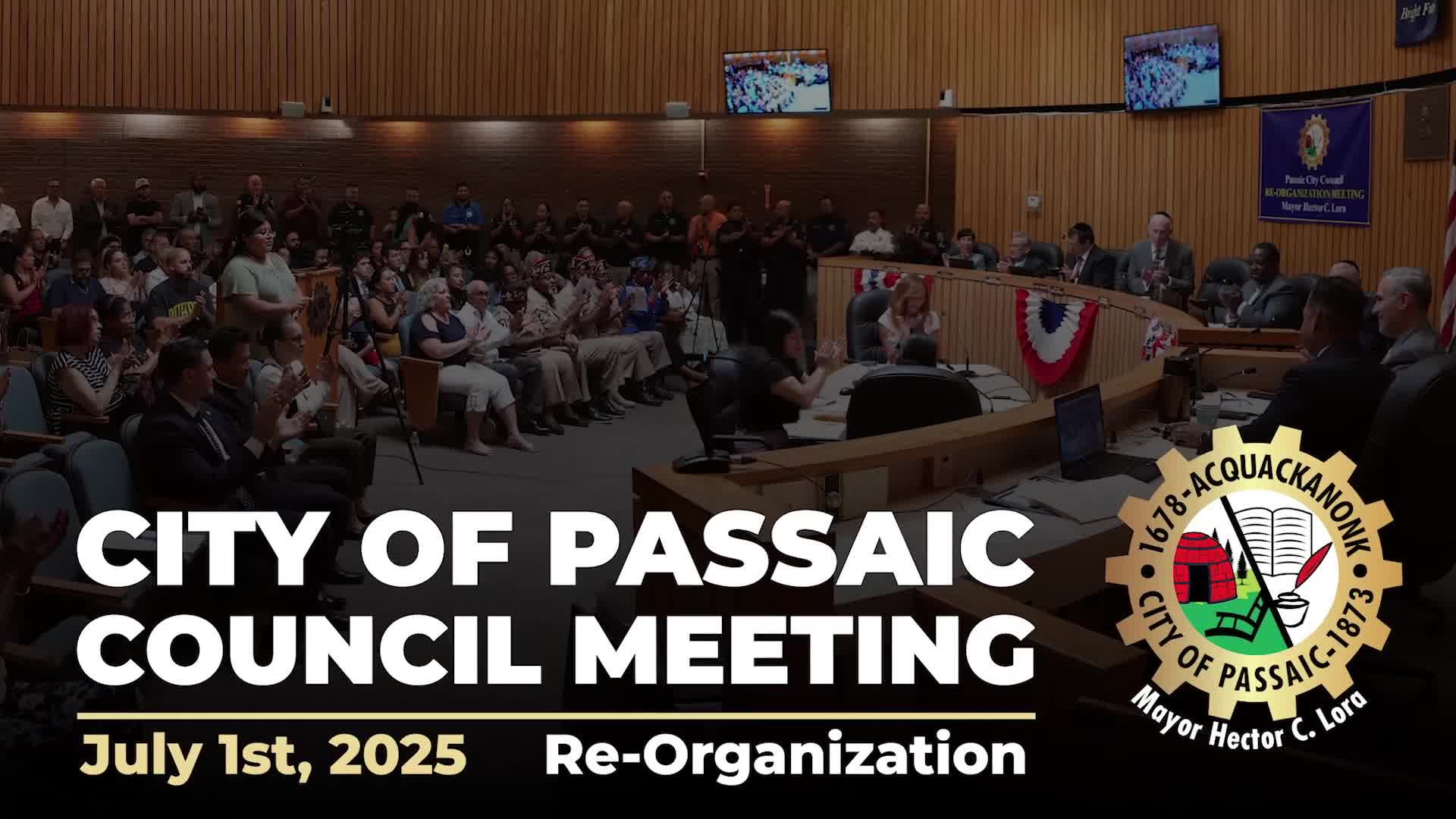 Passaic City Council holds reorganization meeting swearing in Mayor Hector C. Laura