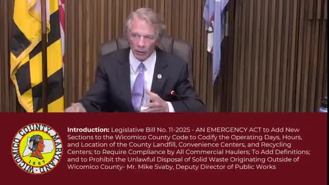 Wicomico County Council proposes emergency legislation on landfill operation days