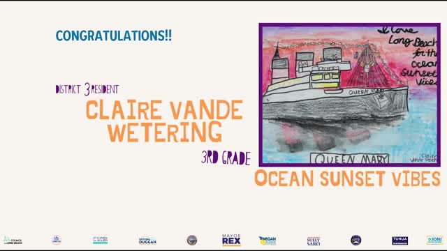 Mayor presents art awards to Long Beach youth artists Tessa and Heidi Kim